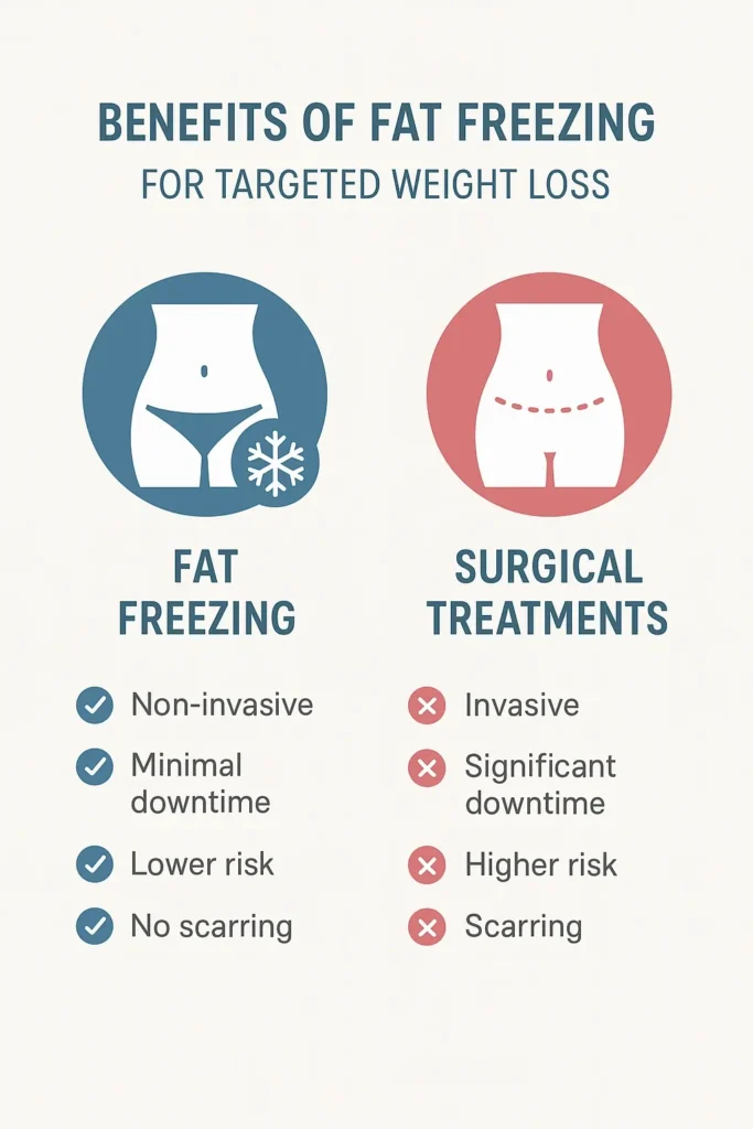 graphic showing the benefits of fat freezing Walton-on-Thames