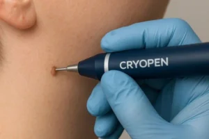 Person receiving skin tag removal Walton-on-Thames